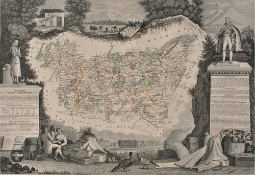 Carte ancienne des Vosges van Victor Levasseur, Afdruk te koop op Singulart