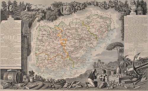 Carte ancienne du Var van Victor Levasseur, Afdruk te koop op Singulart