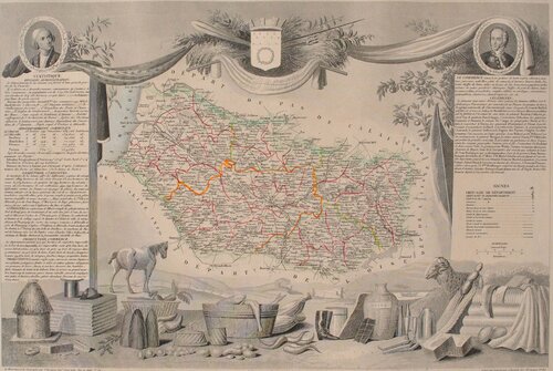 Carte ancienne de la Somme van Victor Levasseur, Afdruk te koop op Singulart
