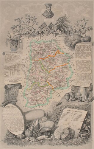 Carte ancienne de Seine et Marne van Victor Levasseur, Afdruk te koop op Singulart