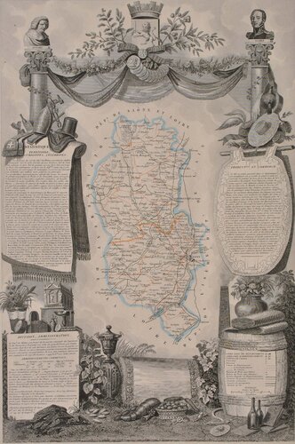 Carte ancienne du Rhône van Victor Levasseur, Afdruk te koop op Singulart