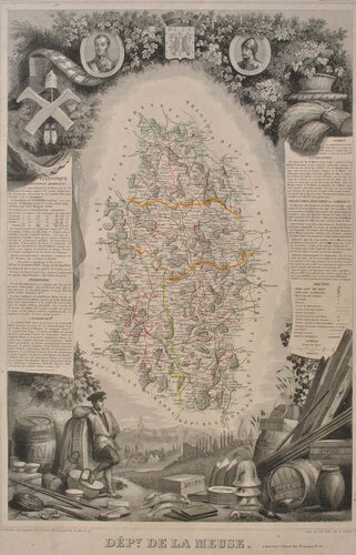 Carte ancienne de la Meuse van Victor Levasseur, Afdruk te koop op Singulart