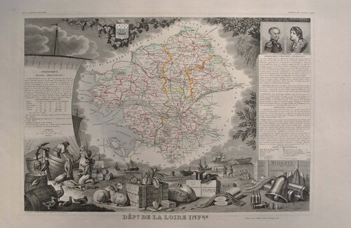 Carte ancienne de la Haute Loire van Victor Levasseur, Afdruk te koop op Singulart