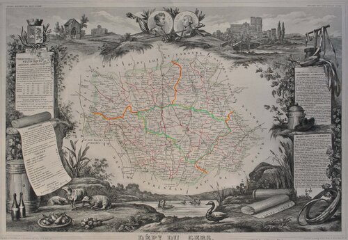 Carte ancienne  du Gers by Victor Levasseur, 版畫 for Sale on Singulart