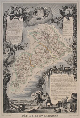 Carte ancienne  de la Haute Garonne van Victor Levasseur, Afdruk te koop op Singulart