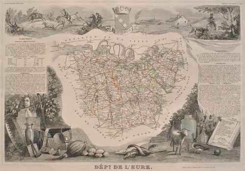 Carte ancienne de l'Eure von Victor Levasseur, Druck kaufen auf Singulart