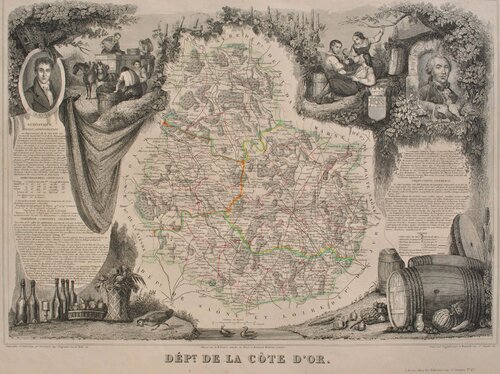 Carte ancienne de la Côte d'or van Victor Levasseur, Afdruk te koop op Singulart