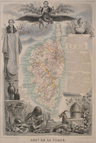 Carte ancienne de la Corse van Victor Levasseur, Afdruk te koop op Singulart