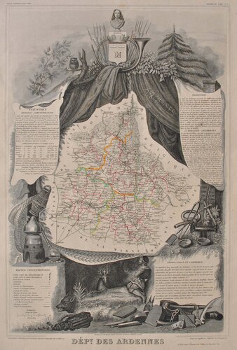 Carte ancienne des Ardennes van Victor Levasseur, Afdruk te koop op Singulart