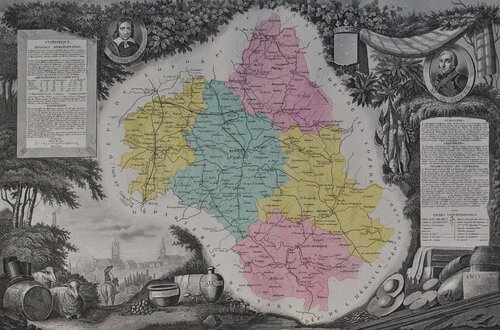 France, Carte ancienne de l'Aveyron by Victor Levasseur, Print for Sale on Singulart