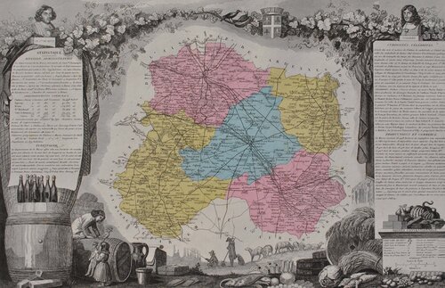 France, Carte ancienne de la Marne van Victor Levasseur, Afdruk te koop op Singulart