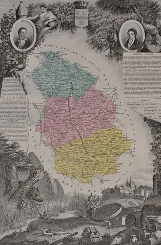France, Carte ancienne de la Haute Marne by Victor Levasseur, 版畫 for Sale on Singulart