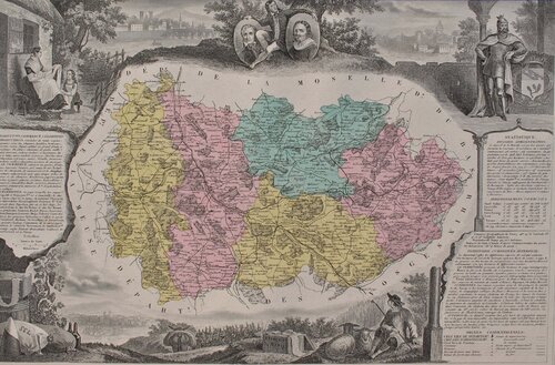 France, Carte ancienne de la Meurthe van Victor Levasseur, Afdruk te koop op Singulart