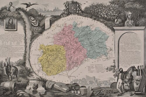 France, Carte ancienne de la Haute Saône van Victor Levasseur, Afdruk te koop op Singulart