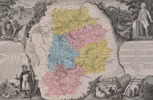 France, Carte ancienne de Seine et Marne van Victor Levasseur, Afdruk te koop op Singulart