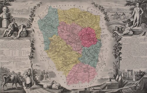 France, Carte ancienne de Seine et Oise van Victor Levasseur, Afdruk te koop op Singulart
