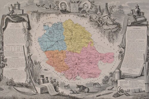 France, Carte ancienne du Tarn by Victor Levasseur, 版畫 for Sale on Singulart