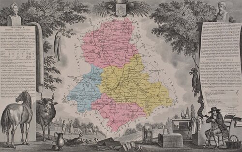 France, Carte ancienne de la Haute Vienne van Victor Levasseur, Afdruk te koop op Singulart