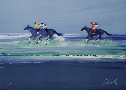 Chevauchée sur la plage von Victor Spahn, Druck kaufen auf Singulart