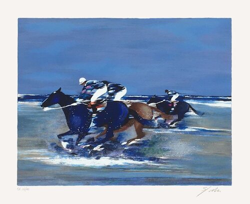 Entrainement des jockeys à Deauville II by Victor Spahn, 인쇄 for Sale on Singulart