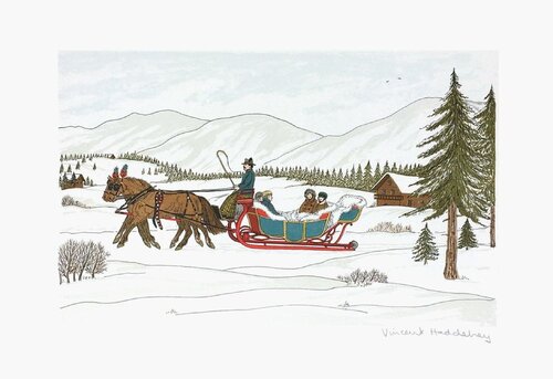 Des chevaux et des hommes : le traineau suisse von Vincent Haddelsey, Druck kaufen auf Singulart