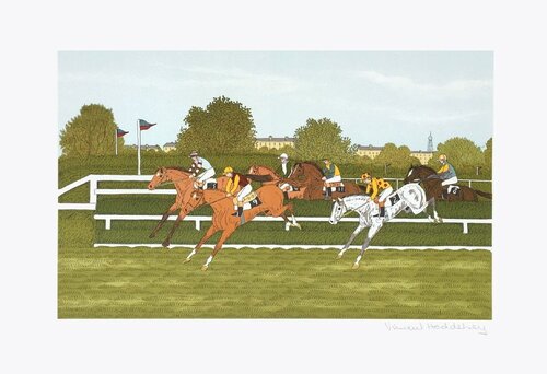 Des chevaux et des hommes : Auteuil by Vincent Haddelsey, Print for Sale on Singulart