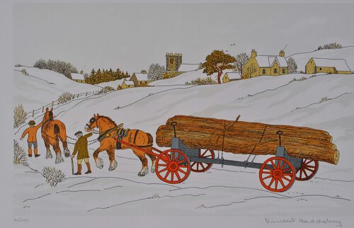 Attelage en hiver von Vincent Haddelsey, Druck kaufen auf Singulart