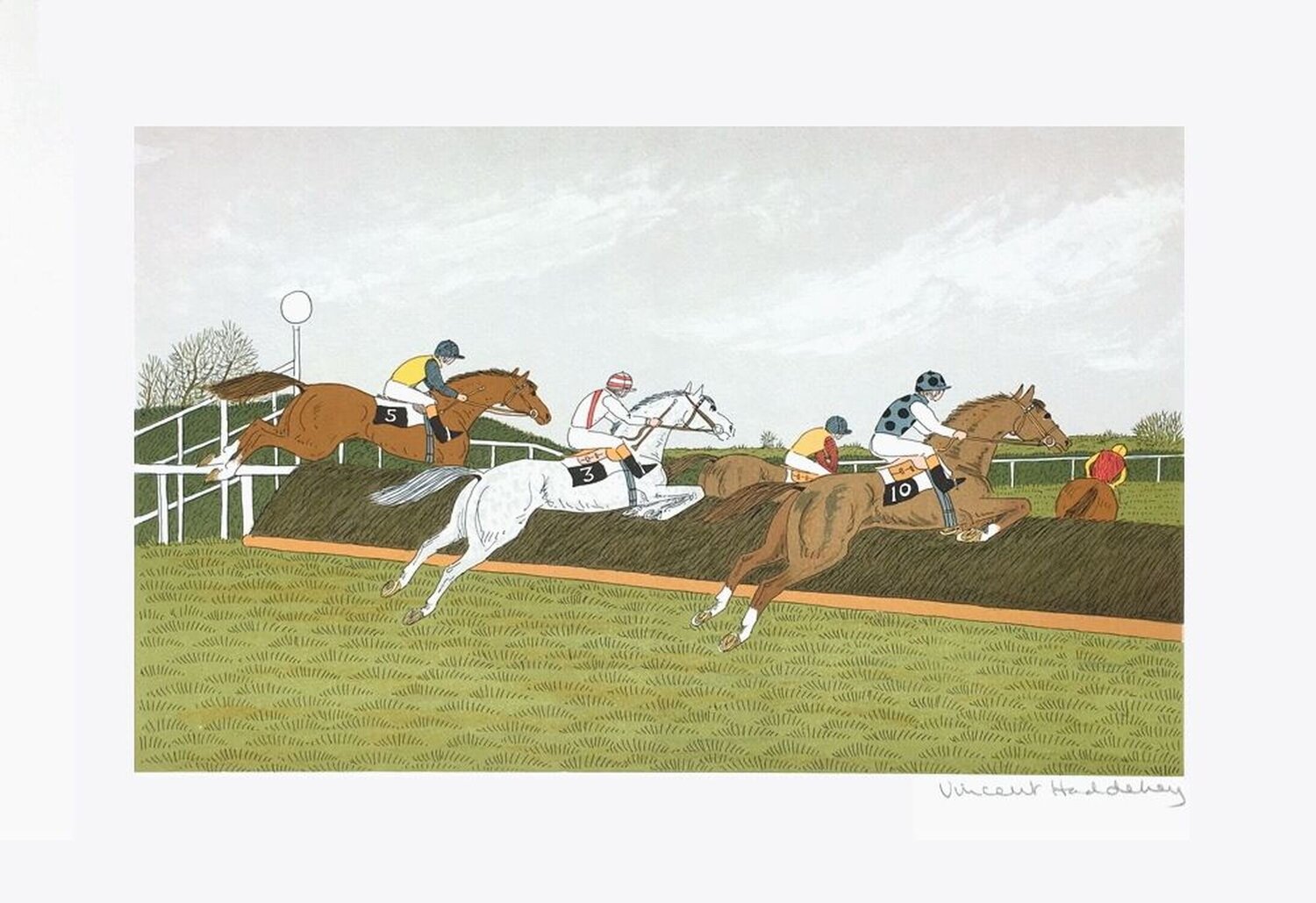 Des chevaux et des hommes : le steeple-chase Vincent Haddelsey Druck zu verkaufen