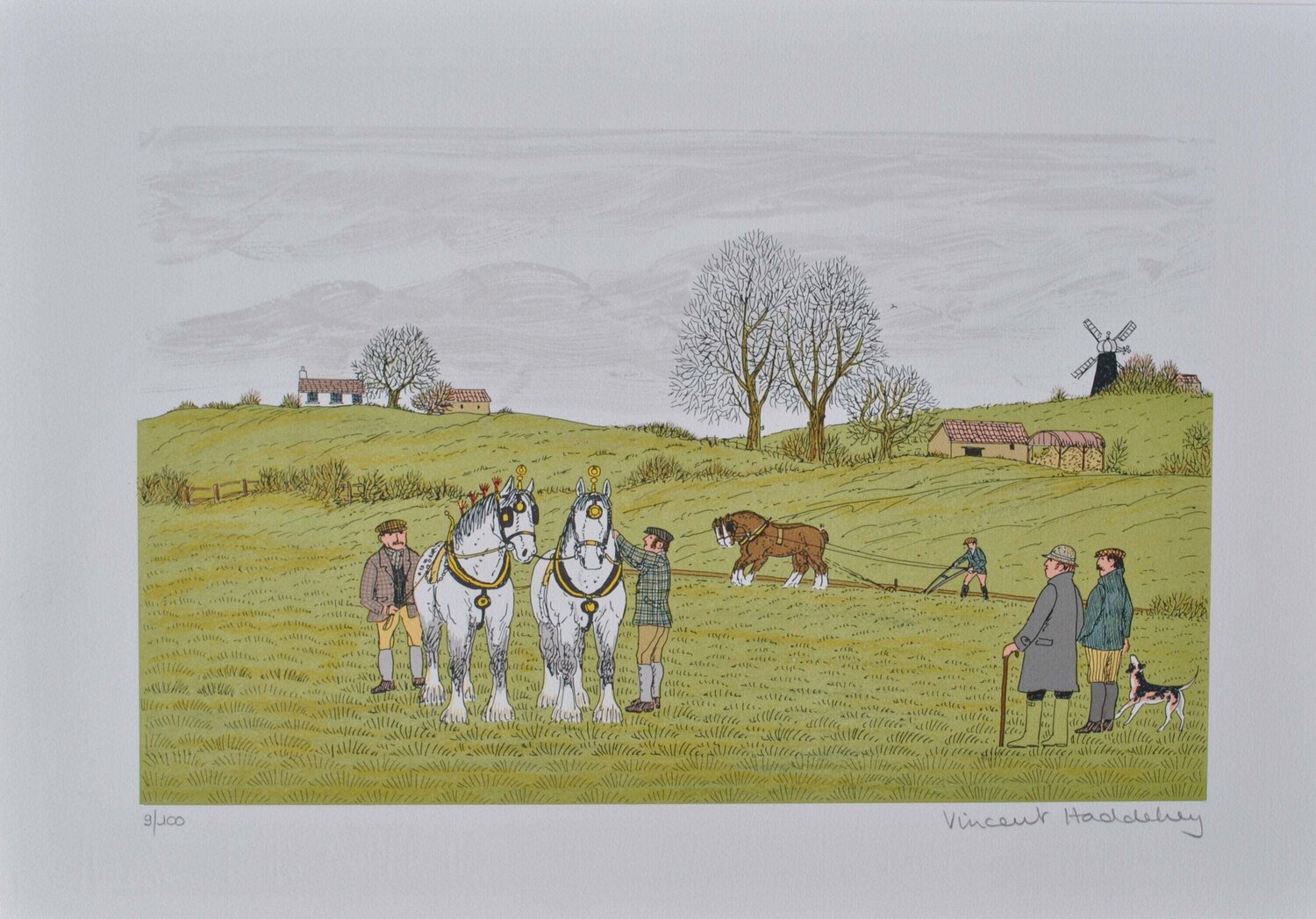 Les labours, Lithographie originale signée Vincent Haddelsey Print for sale