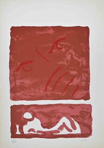 Red Composition von Virgilio Guidi, Druck kaufen auf Singulart