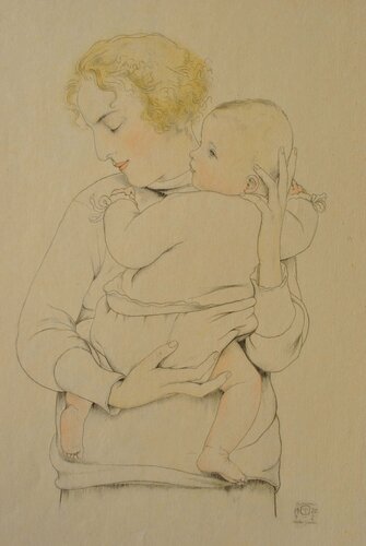 Mère et son enfant di Walter Sauer, Stampa in vendita su Singulart