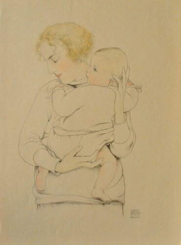 Mère et son enfant by Walter Sauer, 版画 for Sale on Singulart
