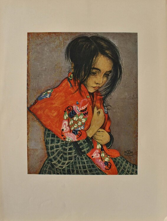 Petite fille au foulard Walter Sauer