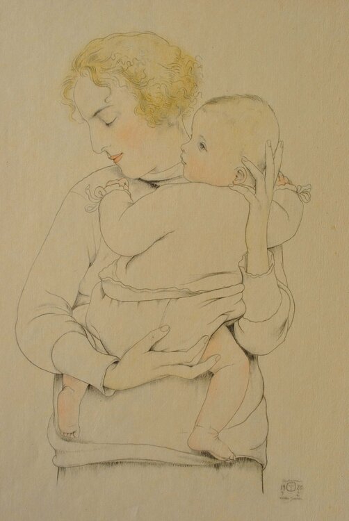Mère et son enfant Walter Sauer