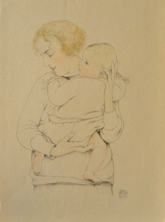 Mère et son enfant Walter Sauer