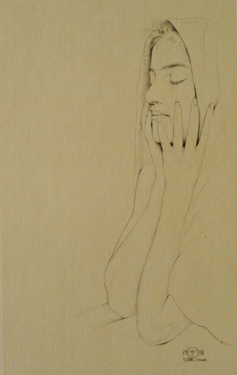 Femme aux yeux clos Walter Sauer