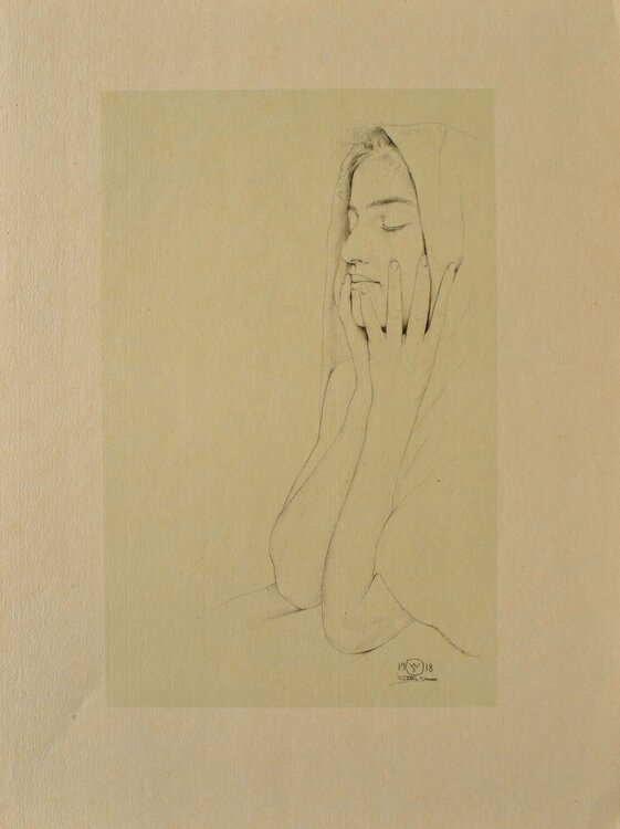 Femme aux yeux clos Walter Sauer