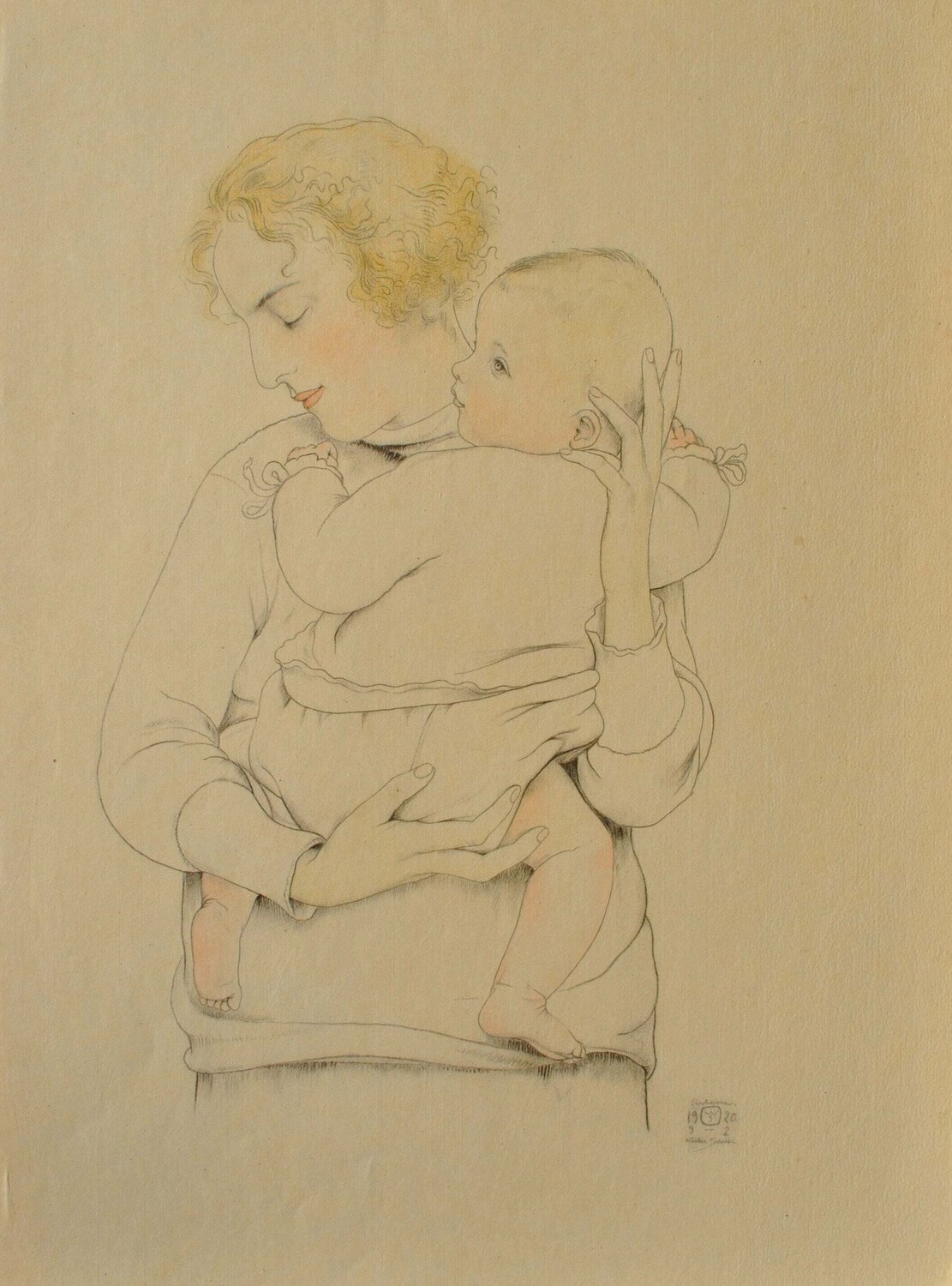 Mère et son enfant Walter Sauer Impresión en venta
