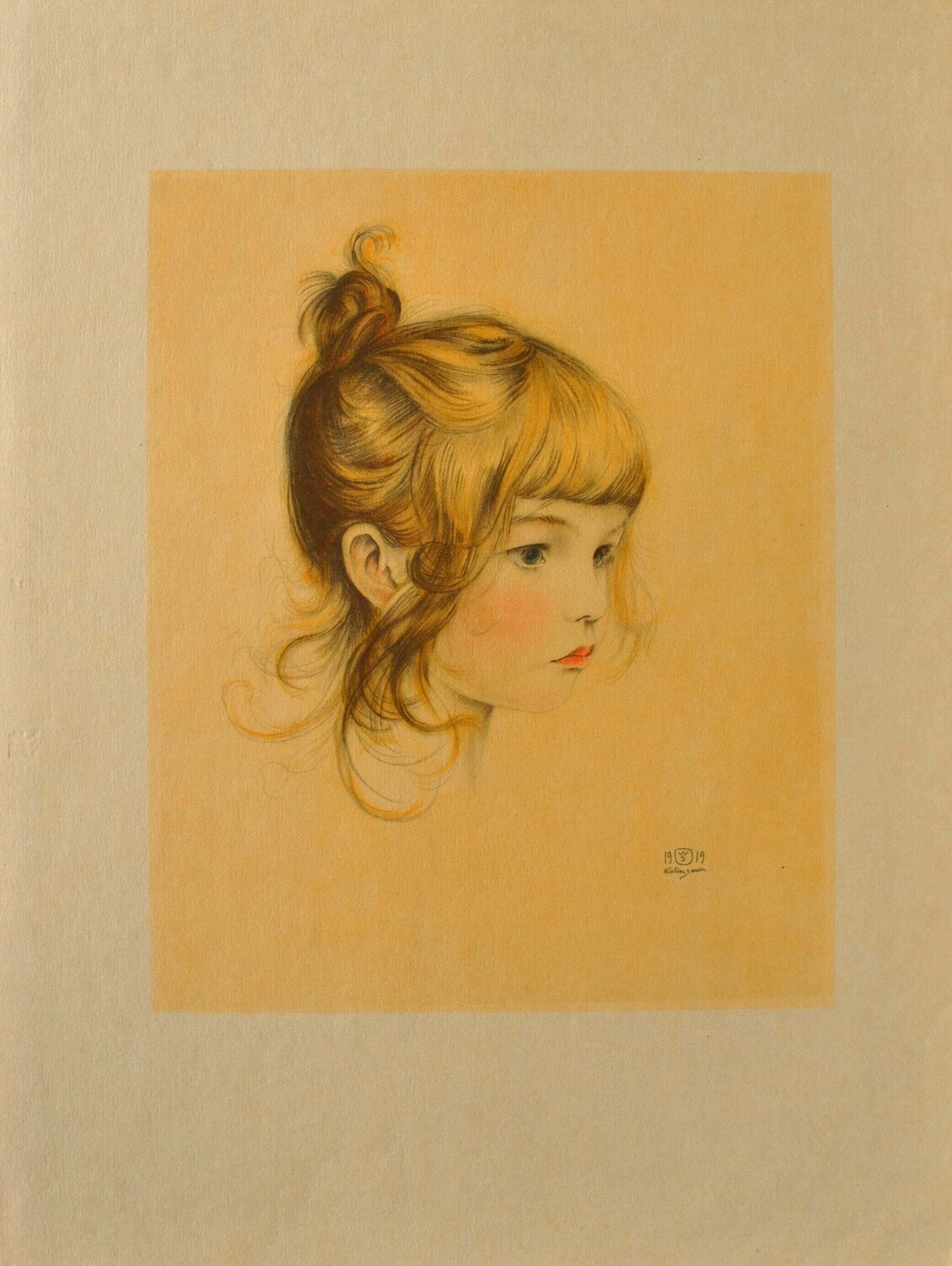 Portrait de jeune fille Walter Sauer Print for sale