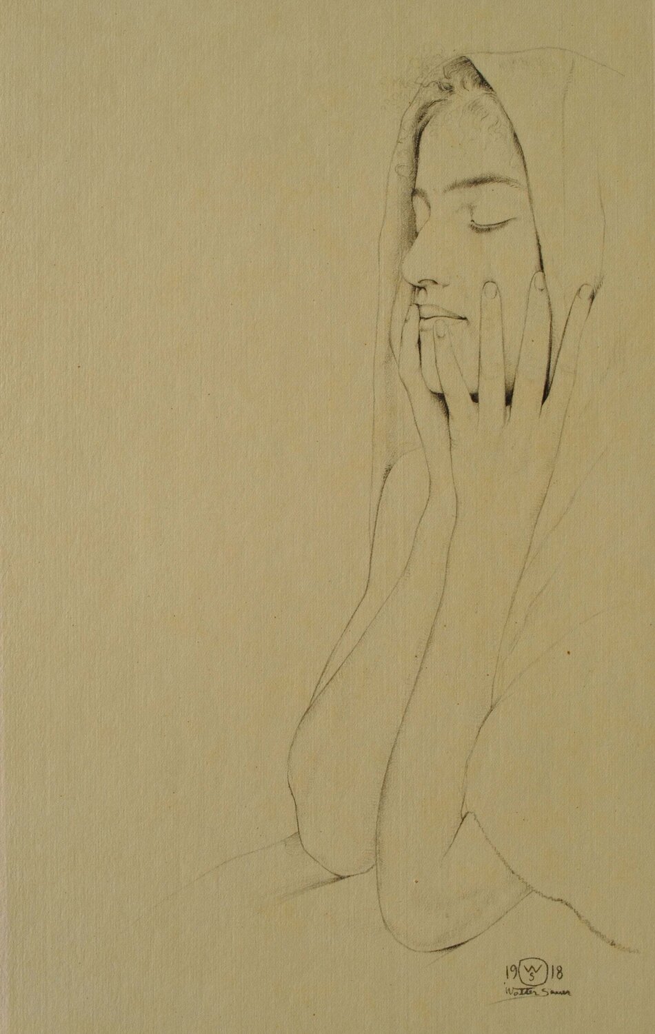 Femme aux yeux clos Walter Sauer