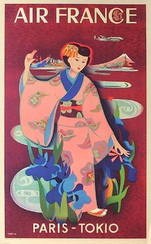 Air France - Paris - Tokyo di Yasse Tabuchi, Stampa in vendita su Singulart