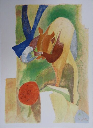 L'ours et le pot de miel, Lithographie originale von Yves Alix, Druck kaufen auf Singulart