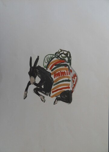 L'âne portant son fardea von Yves Brayer, Druck kaufen auf Singulart