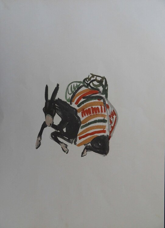 L'âne portant son fardea Yves Brayer