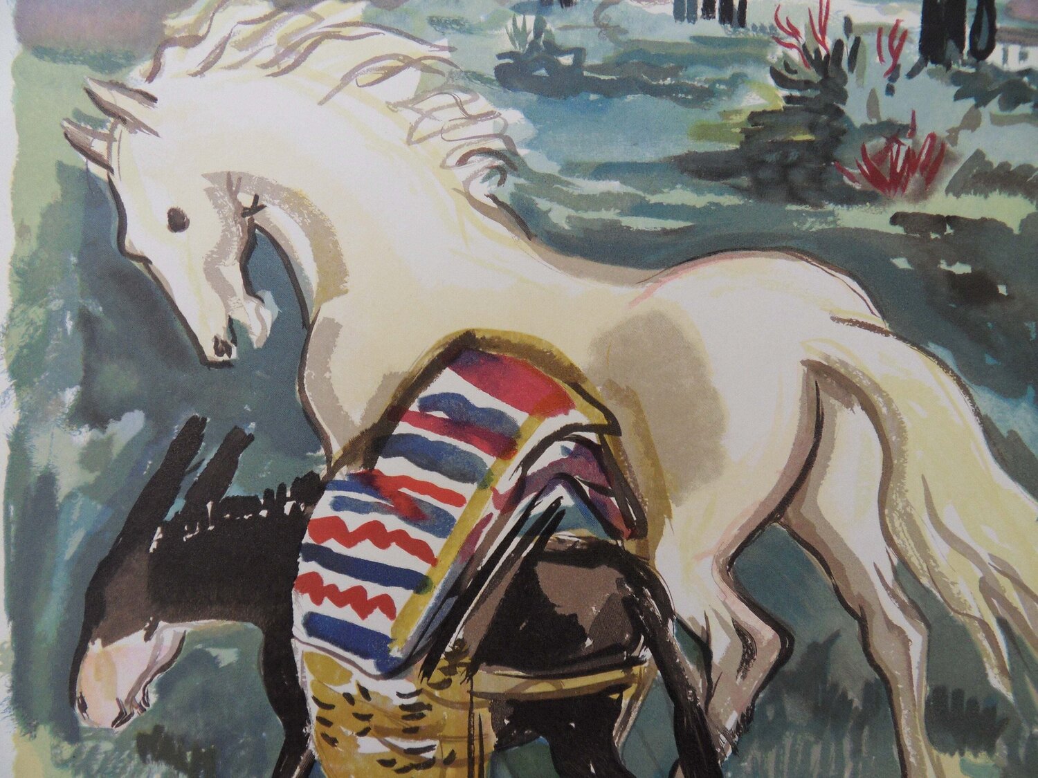 Cheval et âne en Provenc Yves Brayer