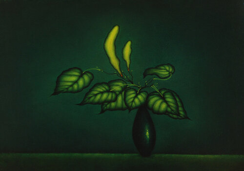 Still Life with Yellow Pods di Carolyn Adams, Pittura in vendita su Singulart