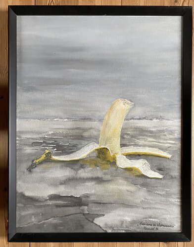 Banane im Wattenschlick de Ranulf Streuff, Pintura a la venta en Singulart
