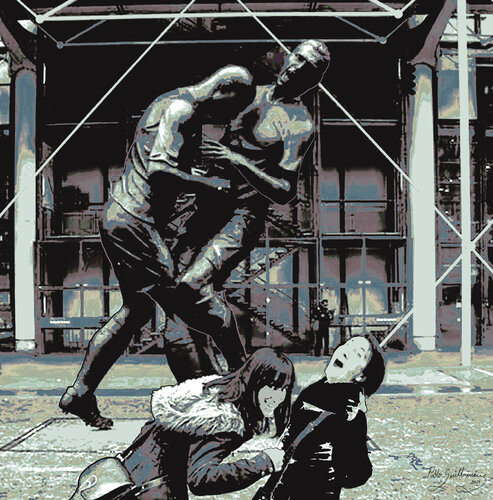 FIGHTERS. GEORGES POMPIDOU CENTER. PARIS. FRANCE di Pablo Guillamon, Fotografia in vendita su Singulart