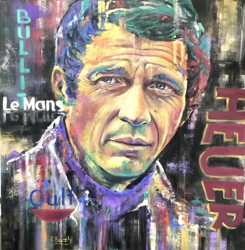 Steely Gaze: Steve McQueen von Eva Bazhenova, Malerei kaufen auf Singulart