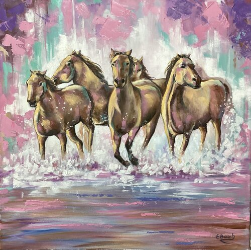 Free Spirits in Motion van Eva Bazhenova, Schilderij te koop op Singulart